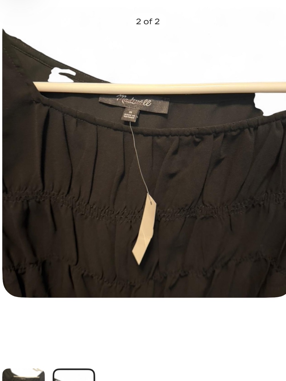 Madewell Black Smocked Blouse